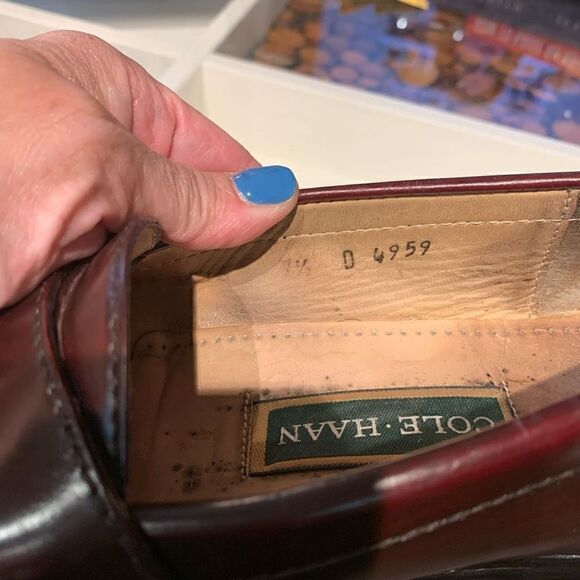 Cole Haan VTG Loafer Leather Burgundy Kilted Fringe Buckle Men’s Size 7.5 D 4959 - Picture 6 of 9